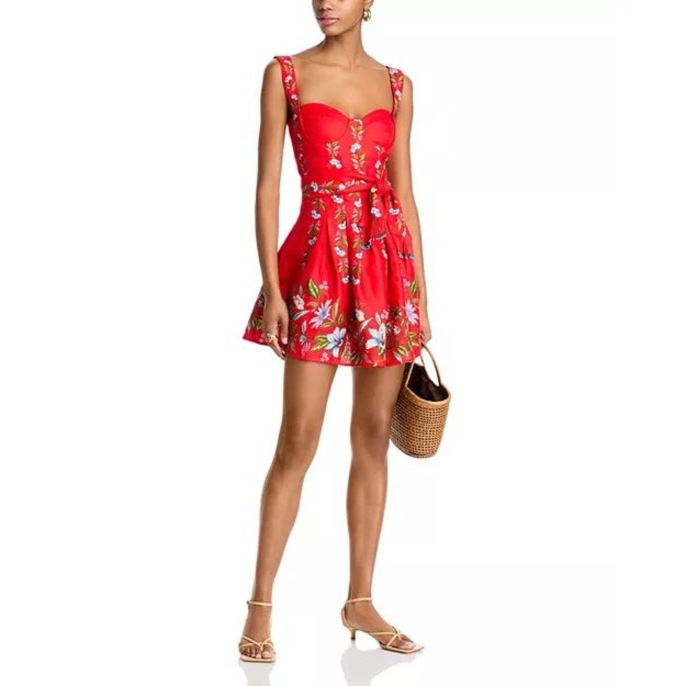 FARM Rio Red Floral Mini Dress